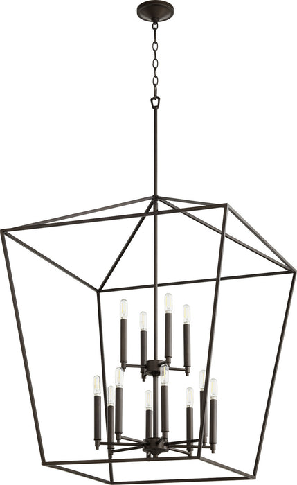 Quorum 604-12-86 12 Light Entry Pendant, Oiled Bronze