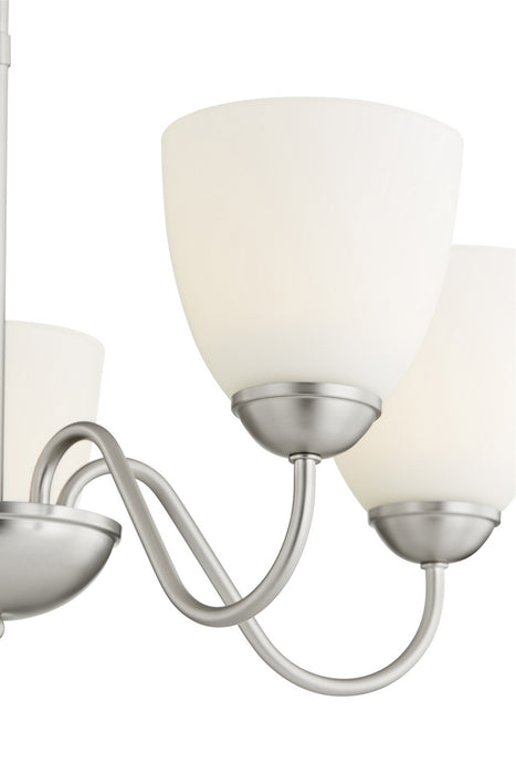Quorum 6041-5-65 Five Light Chandelier, Satin Nickel