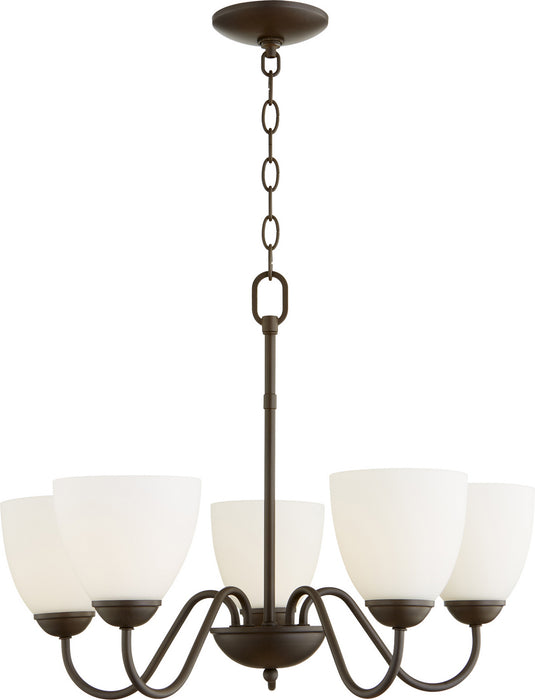 Quorum 6041-5-86 Five Light Chandelier, Oiled Bronze