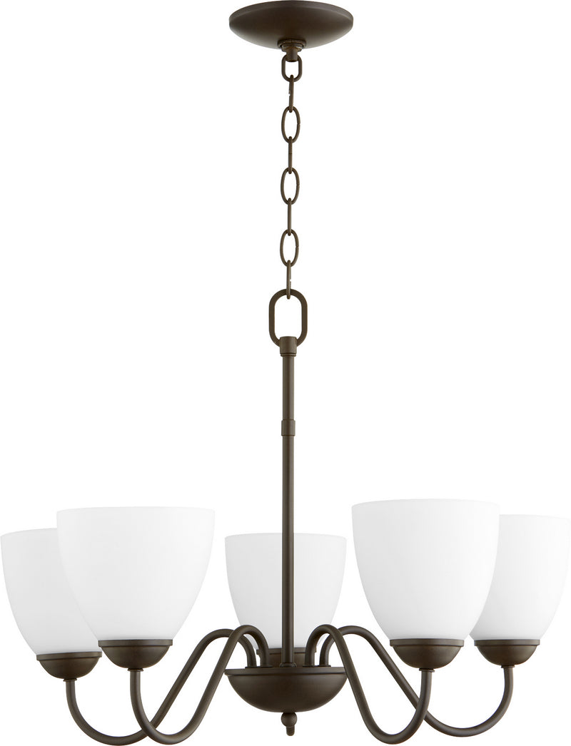 Quorum 6041-5-86 Five Light Chandelier, Oiled Bronze