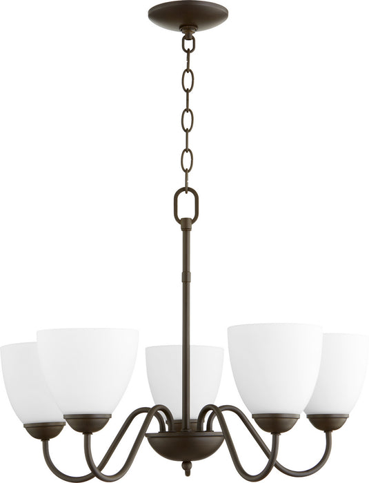 Quorum 6041-5-86 Five Light Chandelier, Oiled Bronze