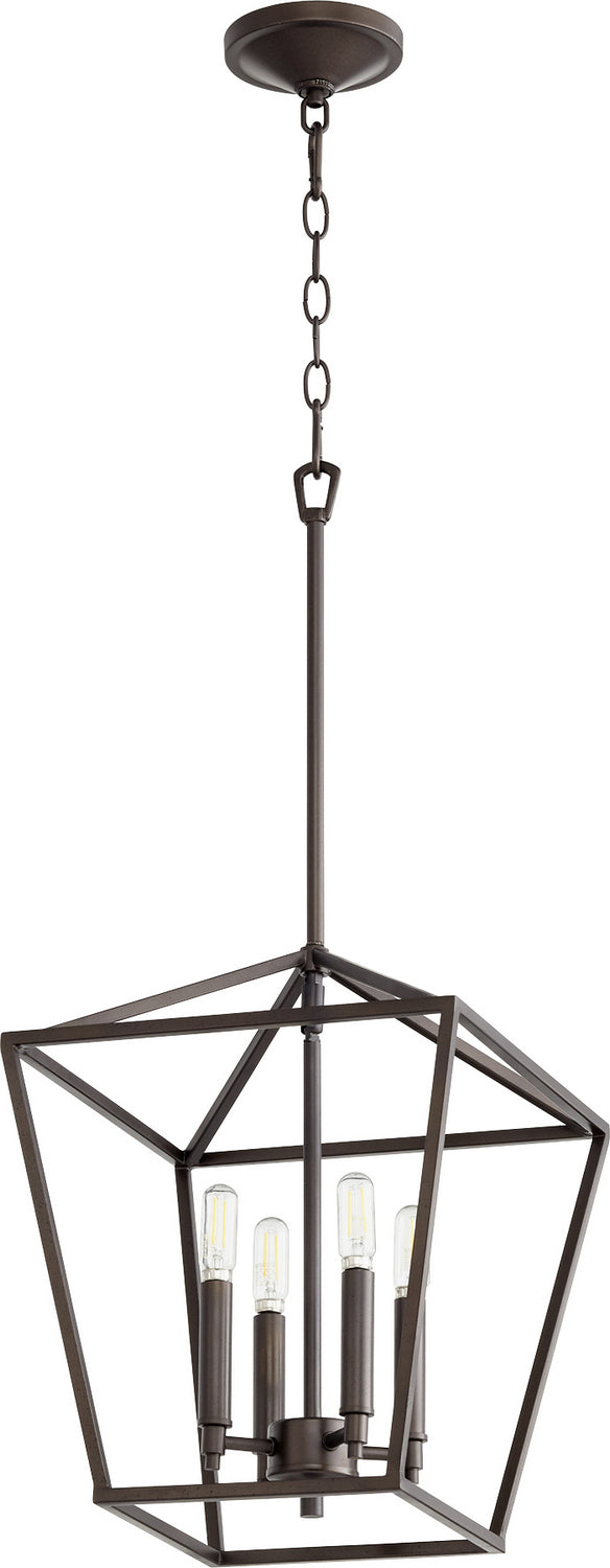 Quorum 604-4-86 Four Light Entry Pendant, Oiled Bronze