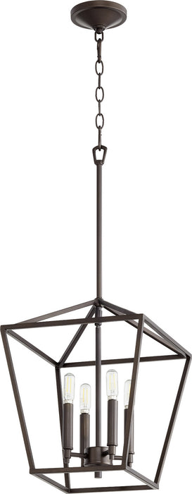 Quorum 604-4-86 Four Light Entry Pendant, Oiled Bronze