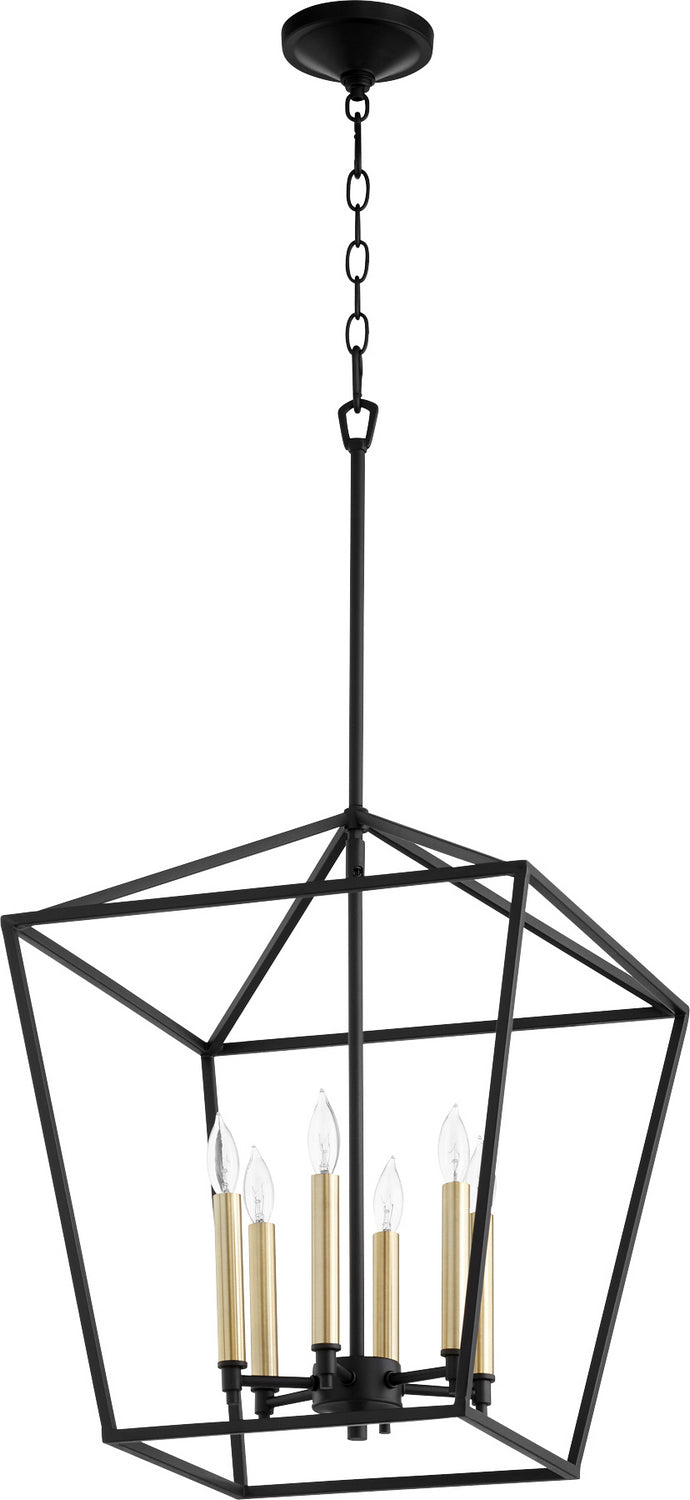 Quorum 604-6-69 Six Light Entry Pendant, Textured Black