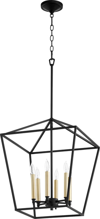 Quorum 604-6-69 Six Light Entry Pendant, Textured Black