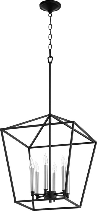 Quorum 604-6-69 Six Light Entry Pendant, Textured Black