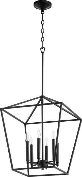 Quorum 604-6-69 Six Light Entry Pendant, Textured Black