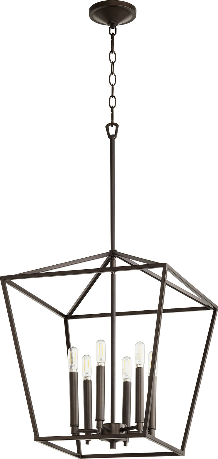 Quorum 604-6-86 Six Light Entry Pendant, Oiled Bronze