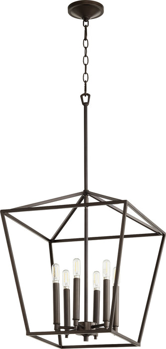 Quorum 604-6-86 Six Light Entry Pendant, Oiled Bronze