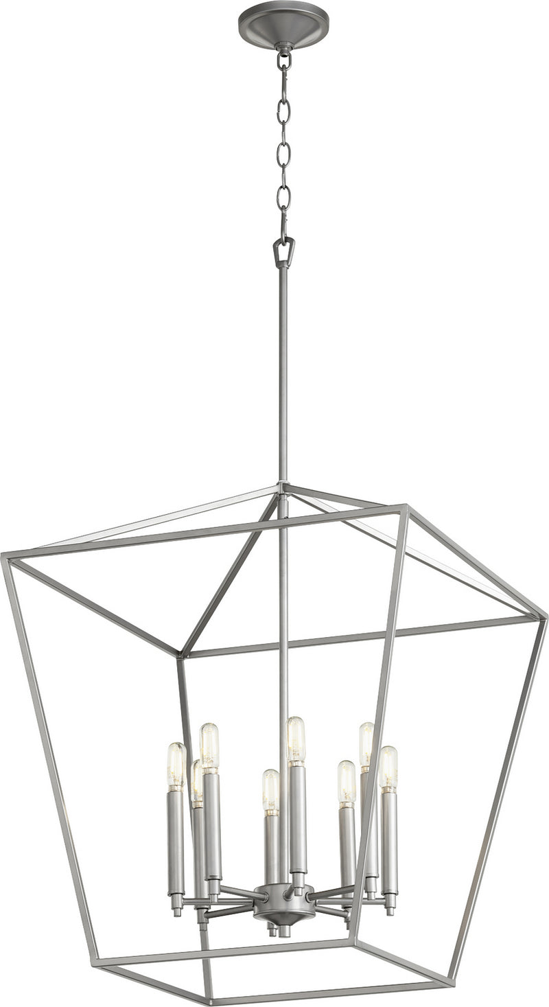 Quorum 604-8-64 Eight Light Entry Pendant, Classic Nickel