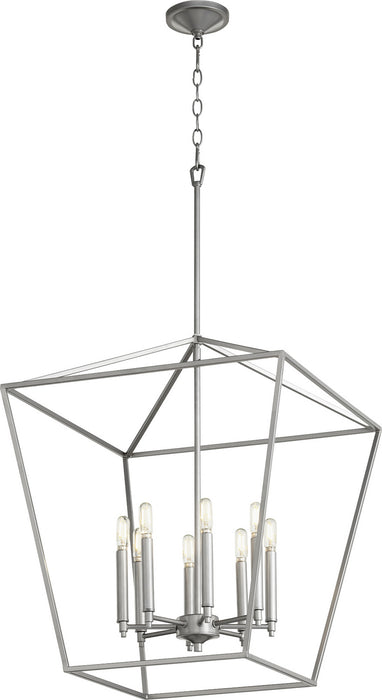 Quorum 604-8-64 Eight Light Entry Pendant, Classic Nickel