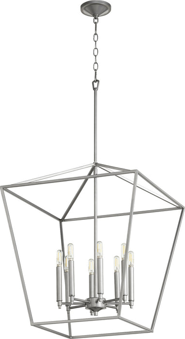Quorum 604-8-64 Eight Light Entry Pendant, Classic Nickel
