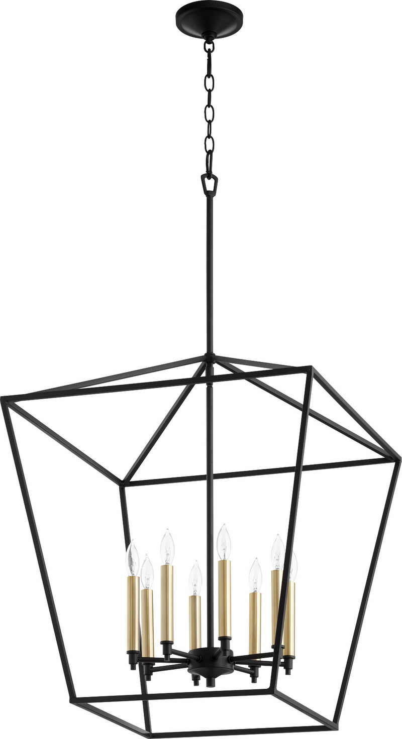 Quorum 604-8-69 Eight Light Entry Pendant, Textured Black