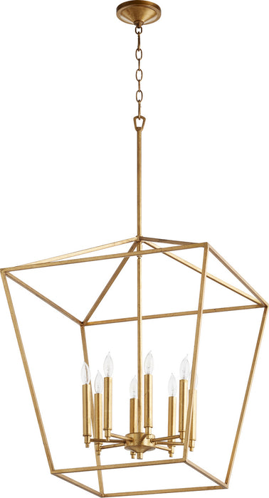 Quorum 604-8-74 Eight Light Entry Pendant, Gold Leaf