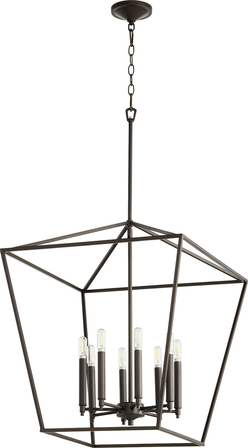 Quorum 604-8-86 Eight Light Entry Pendant, Oiled Bronze