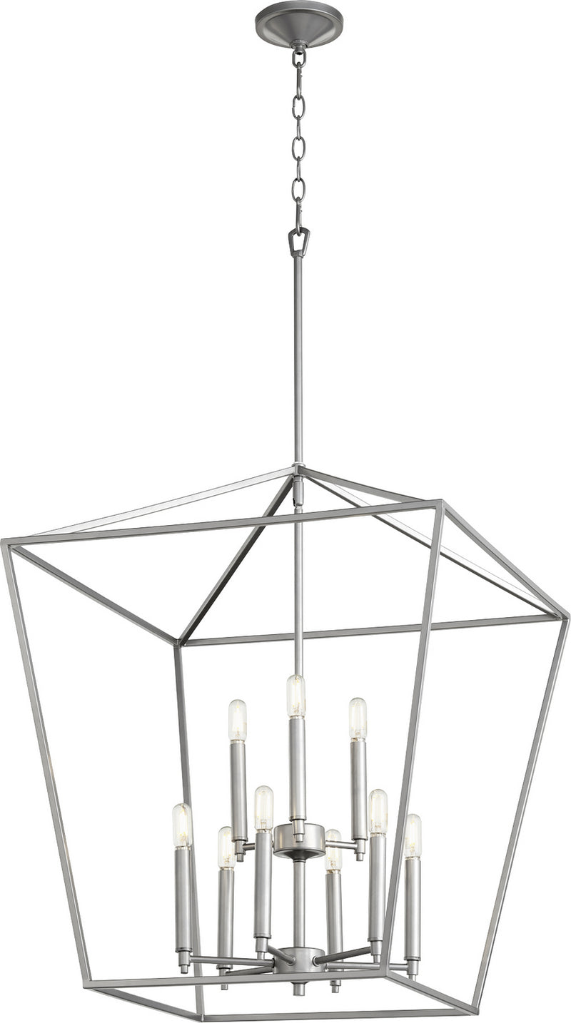 Quorum 604-9-64 Nine Light Entry Pendant, Classic Nickel