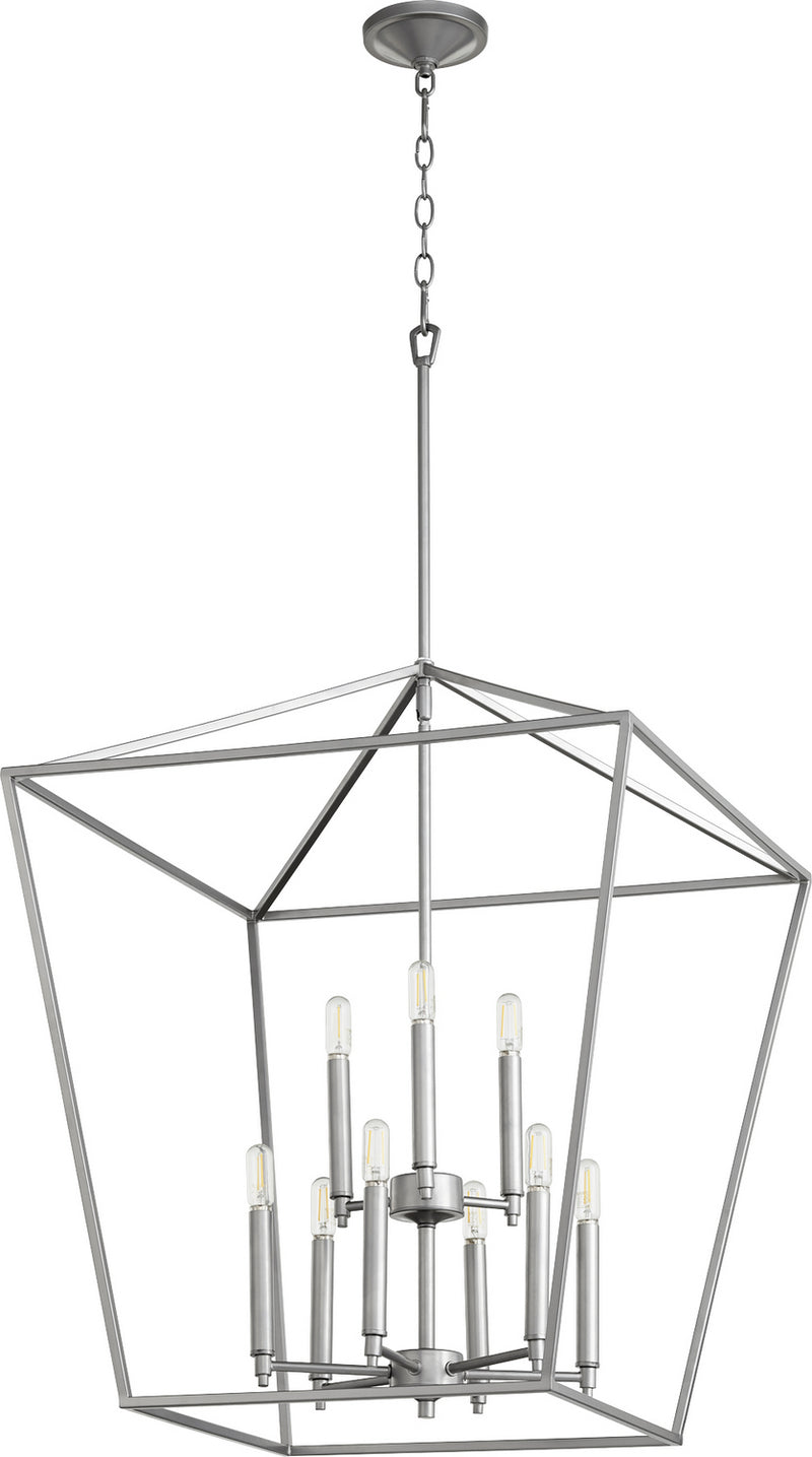 Quorum 604-9-64 Nine Light Entry Pendant, Classic Nickel