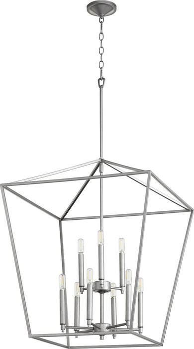 Quorum 604-9-64 Nine Light Entry Pendant, Classic Nickel