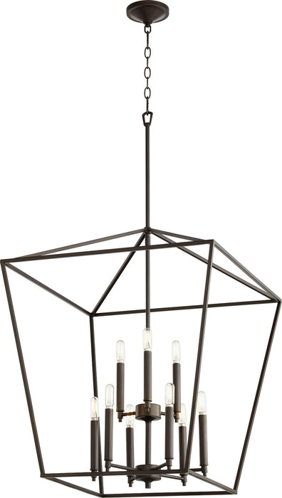 Quorum 604-9-86 Nine Light Entry Pendant, Oiled Bronze