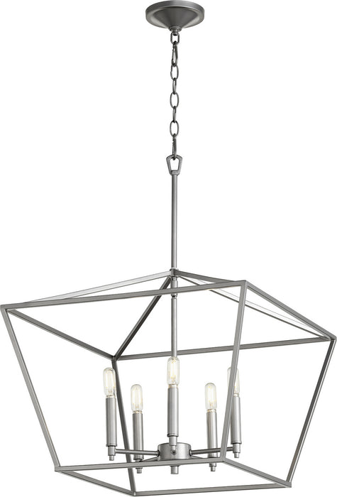 Quorum 644-5-64 Five Light Chandelier, Classic Nickel