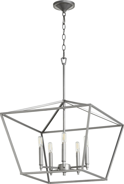 Quorum 644-5-64 Five Light Chandelier, Classic Nickel