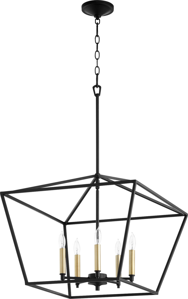 Quorum 644-5-69 Five Light Chandelier, Textured Black