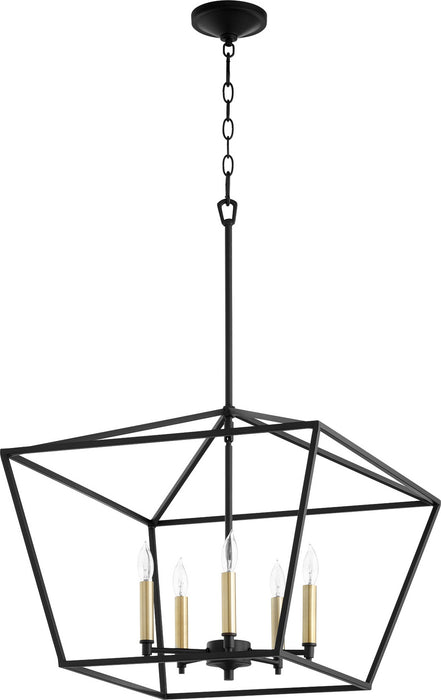 Quorum 644-5-69 Five Light Chandelier, Textured Black