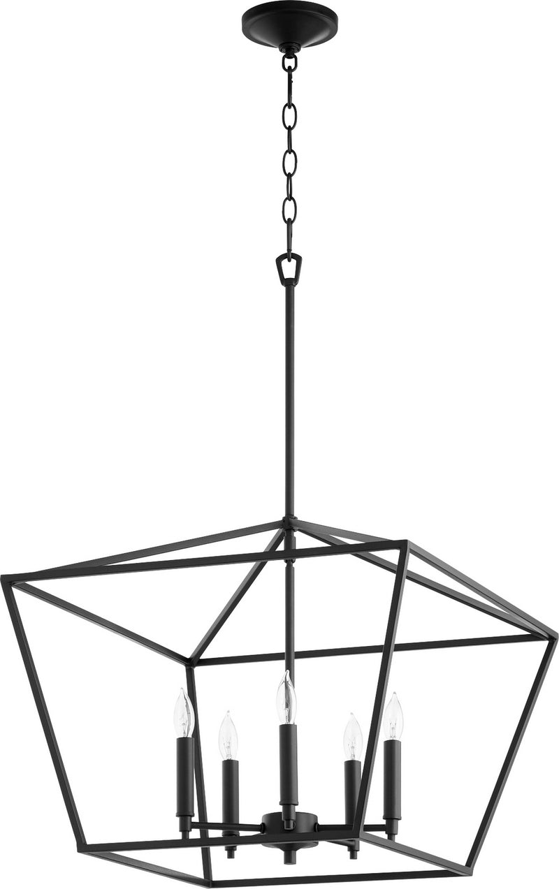 Quorum 644-5-69 Five Light Chandelier, Textured Black