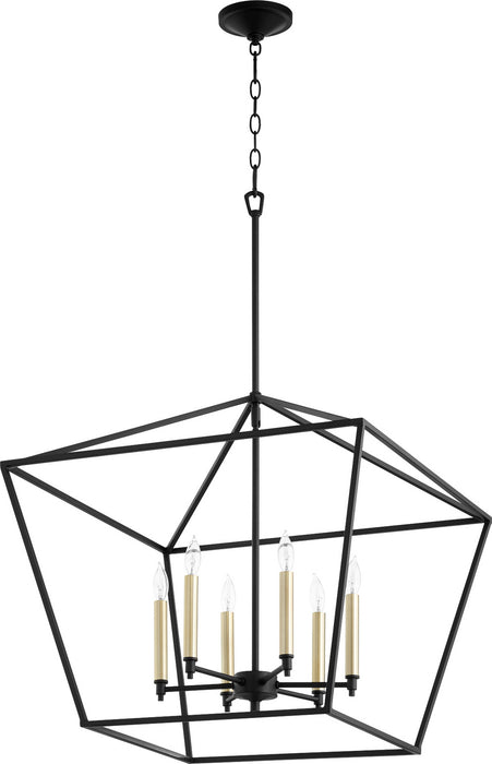 Quorum 644-6-69 Six Light Chandelier, Textured Black