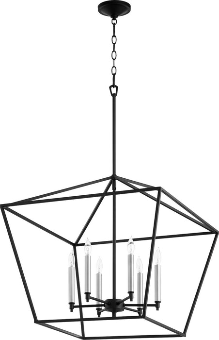 Quorum 644-6-69 Six Light Chandelier, Textured Black