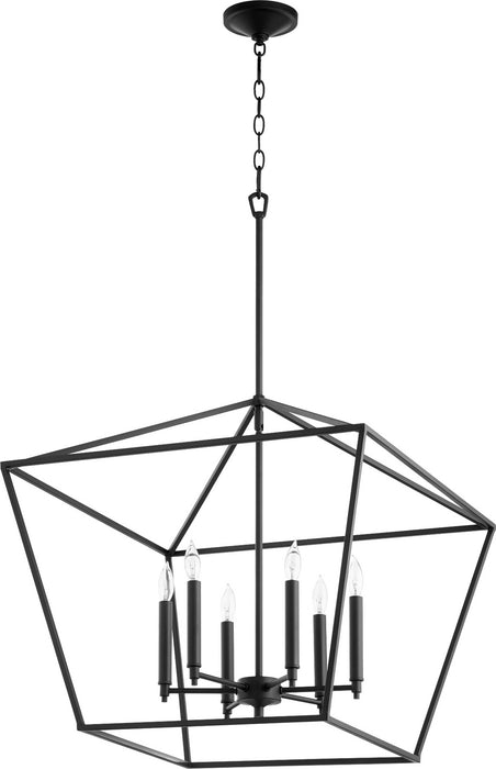 Quorum 644-6-69 Six Light Chandelier, Textured Black