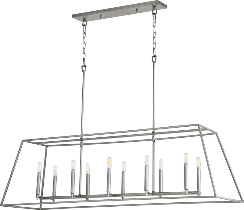 Quorum 654-10-64 Ten Light Pendant, Classic Nickel