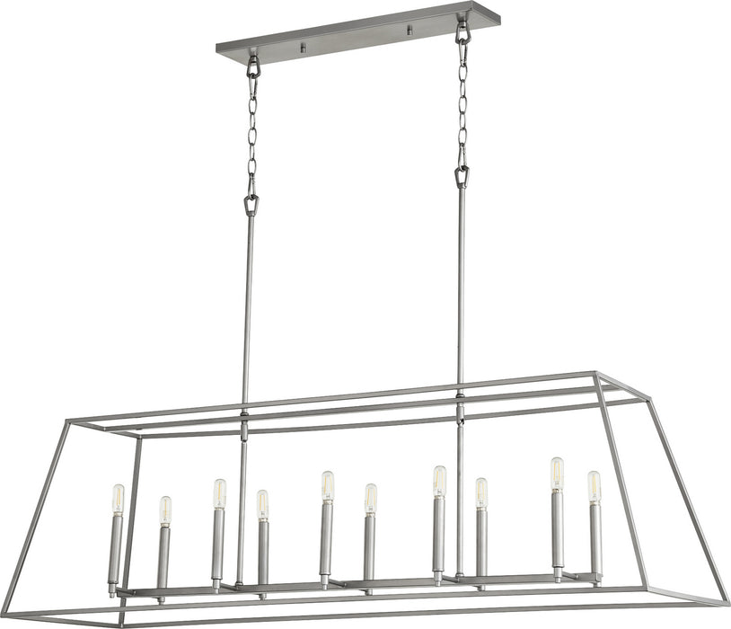 Quorum 654-10-64 Ten Light Pendant, Classic Nickel