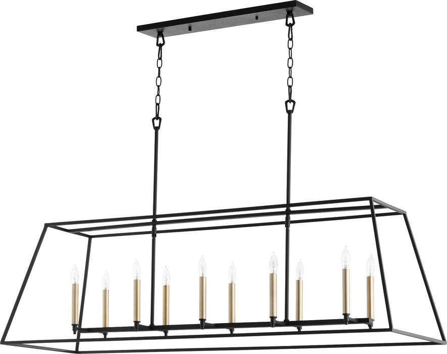 Quorum 654-10-69 Ten Light Pendant, Textured Black