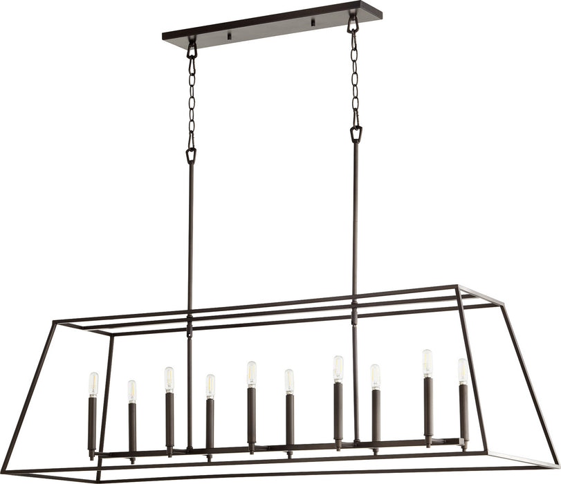 Quorum 654-10-86 Ten Light Entry Pendant, Oiled Bronze