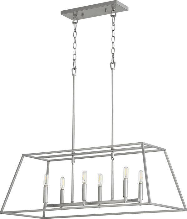 Quorum 654-6-64 Six Light Pendant, Classic Nickel