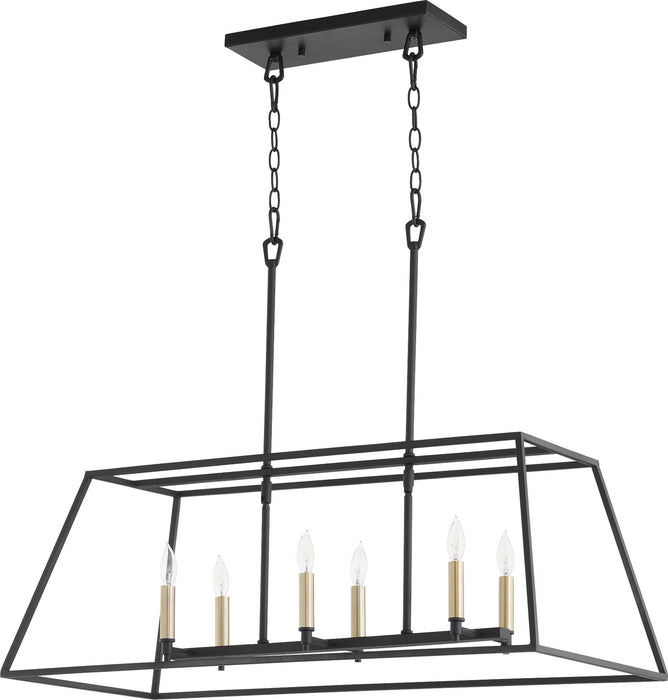 Quorum 654-6-69 Six Light Pendant, Textured Black
