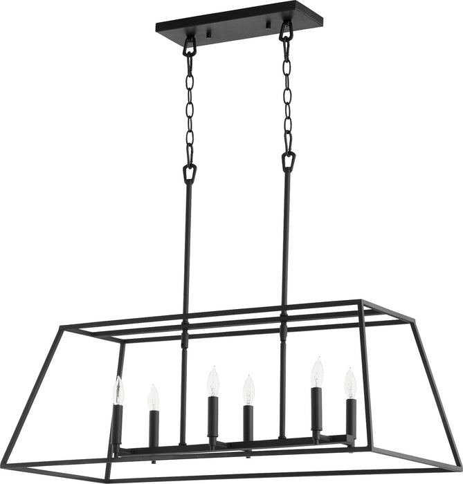 Quorum 654-6-69 Six Light Pendant, Textured Black
