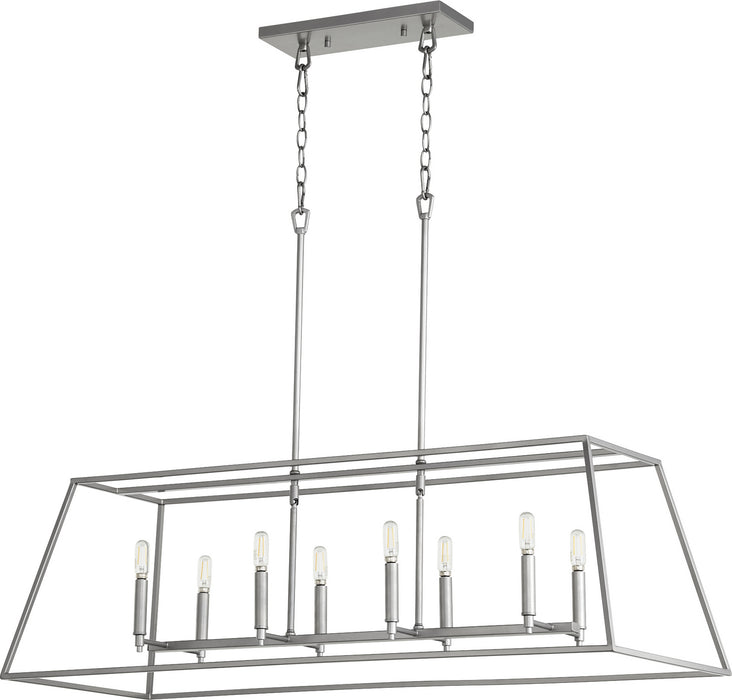 Quorum 654-8-64 Eight Light Pendant, Classic Nickel