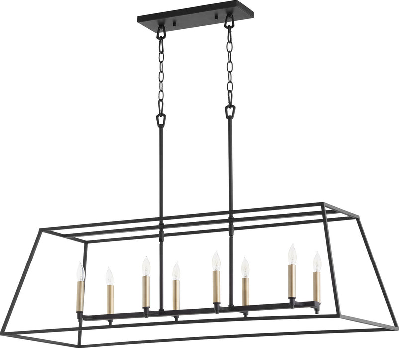Quorum 654-8-69 Eight Light Pendant, Textured Black