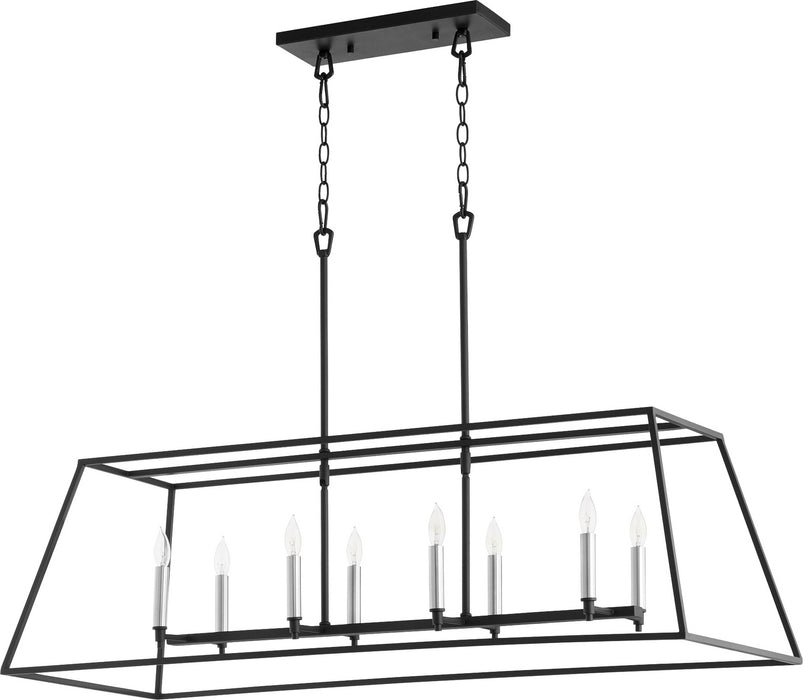 Quorum 654-8-69 Eight Light Pendant, Textured Black