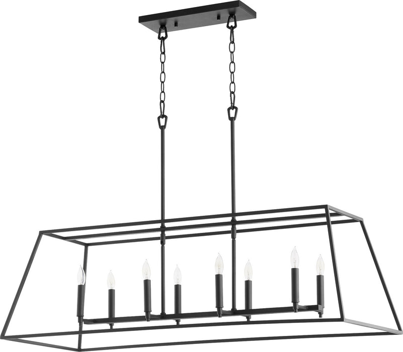 Quorum 654-8-69 Eight Light Pendant, Textured Black