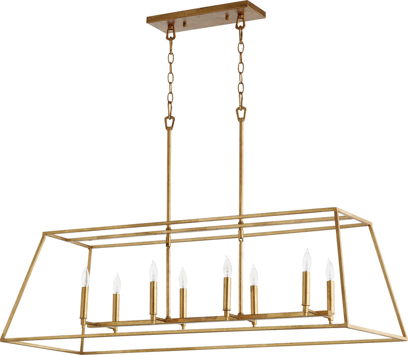 Quorum 654-8-74 Eight Light Pendant, Gold Leaf