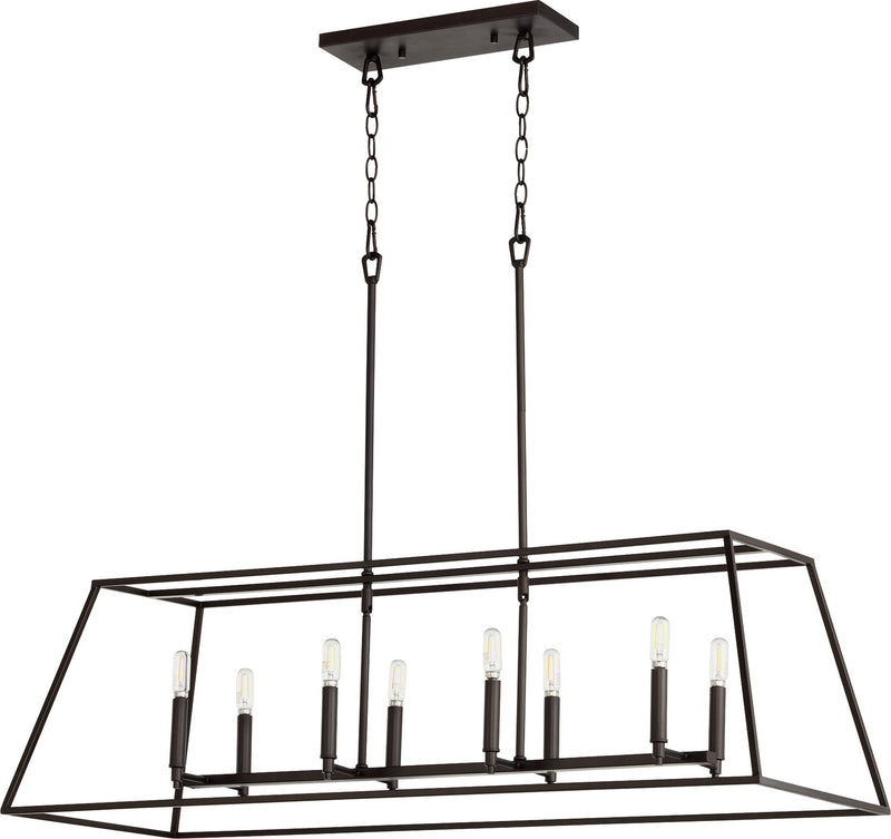 Quorum 654-8-86 Eight Light Entry Pendant, Oiled Bronze