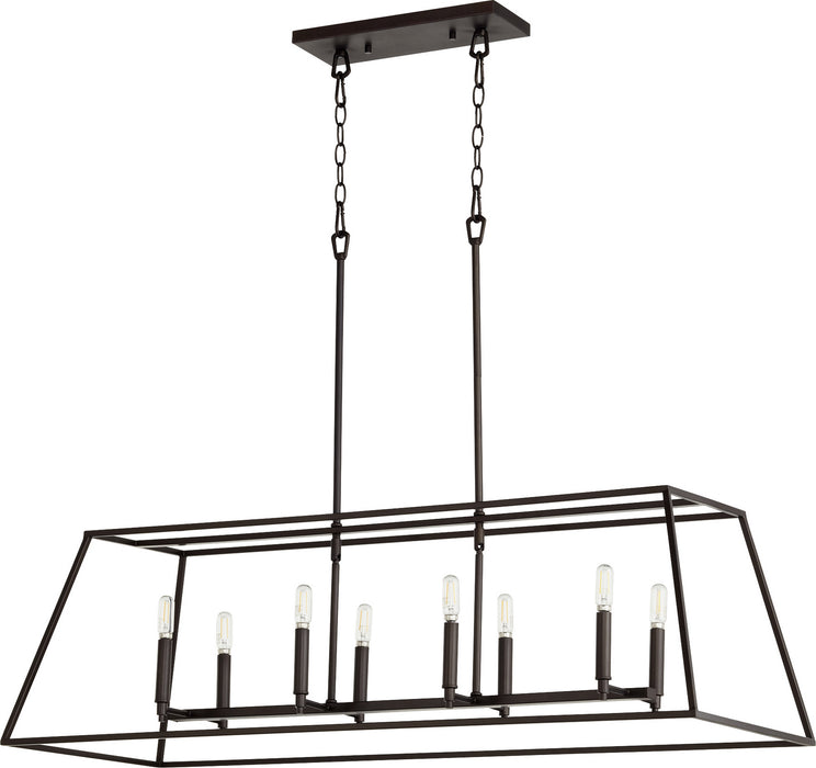 Quorum 654-8-86 Eight Light Entry Pendant, Oiled Bronze