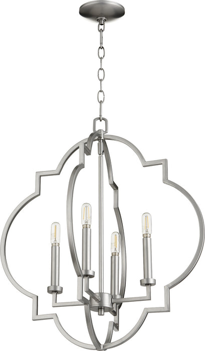 Quorum 6942-4-64 Four Light Pendant, Classic Nickel