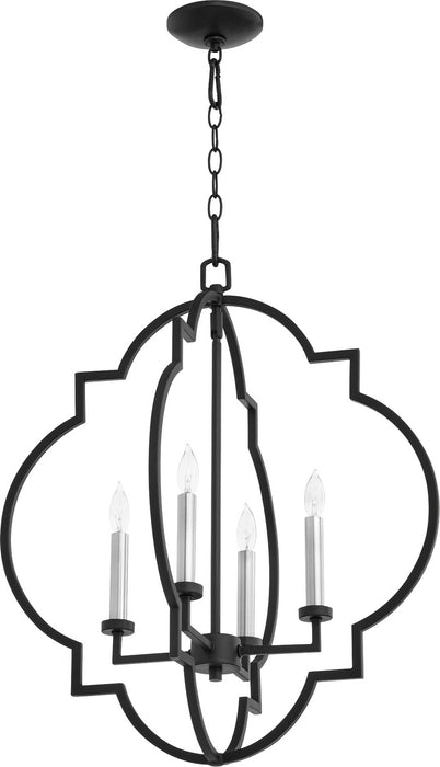 Quorum 6942-4-69 Four Light Entry Pendant, Textured Black