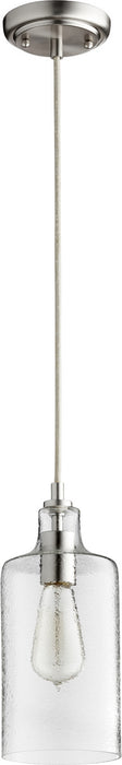 Quorum 8041-65 One Light Pendant, Satin Nickel