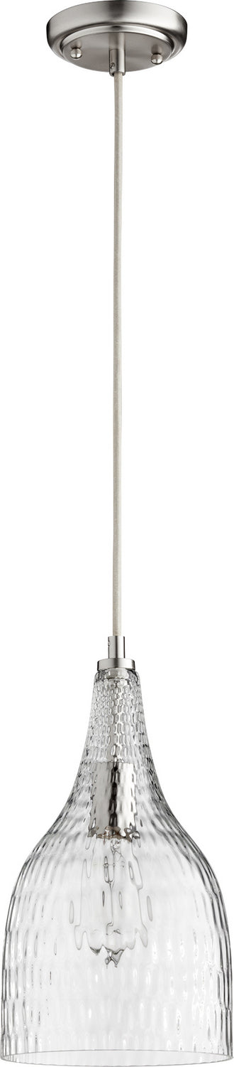 Quorum 8042-65 One Light Pendant, Satin Nickel