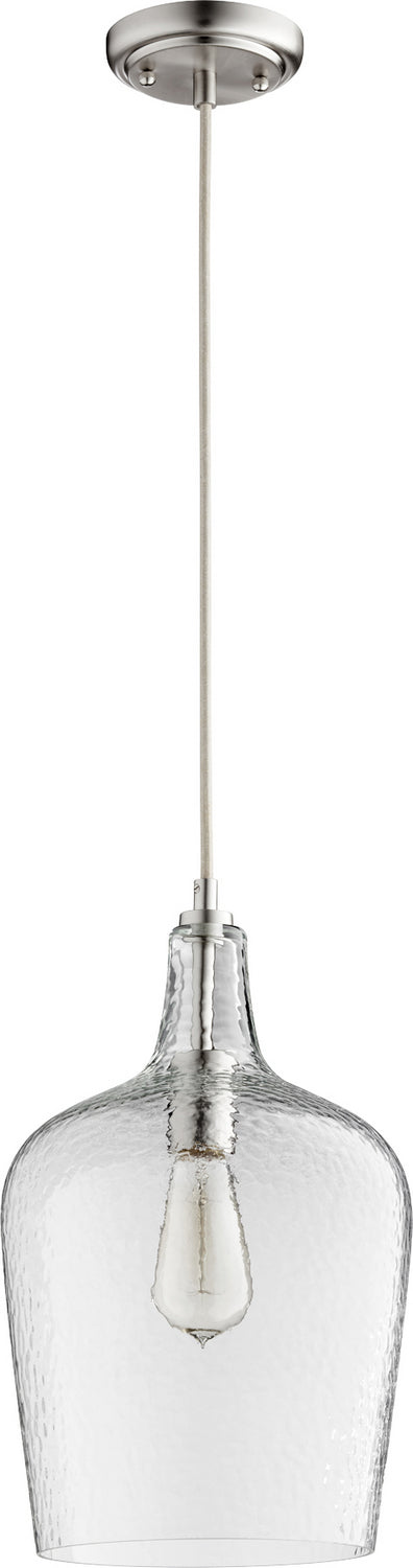 Quorum 8043-65 One Light Pendant, Satin Nickel